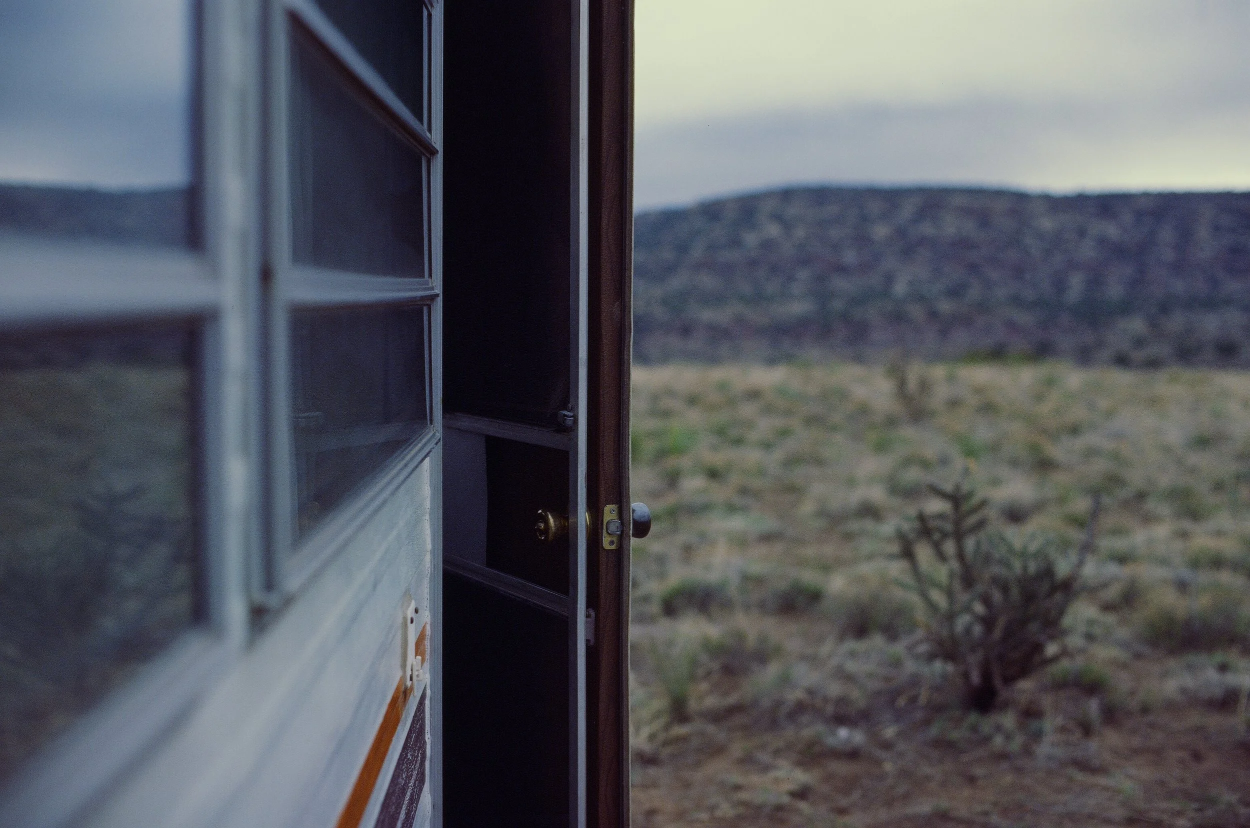 Reading light in the trailer at night