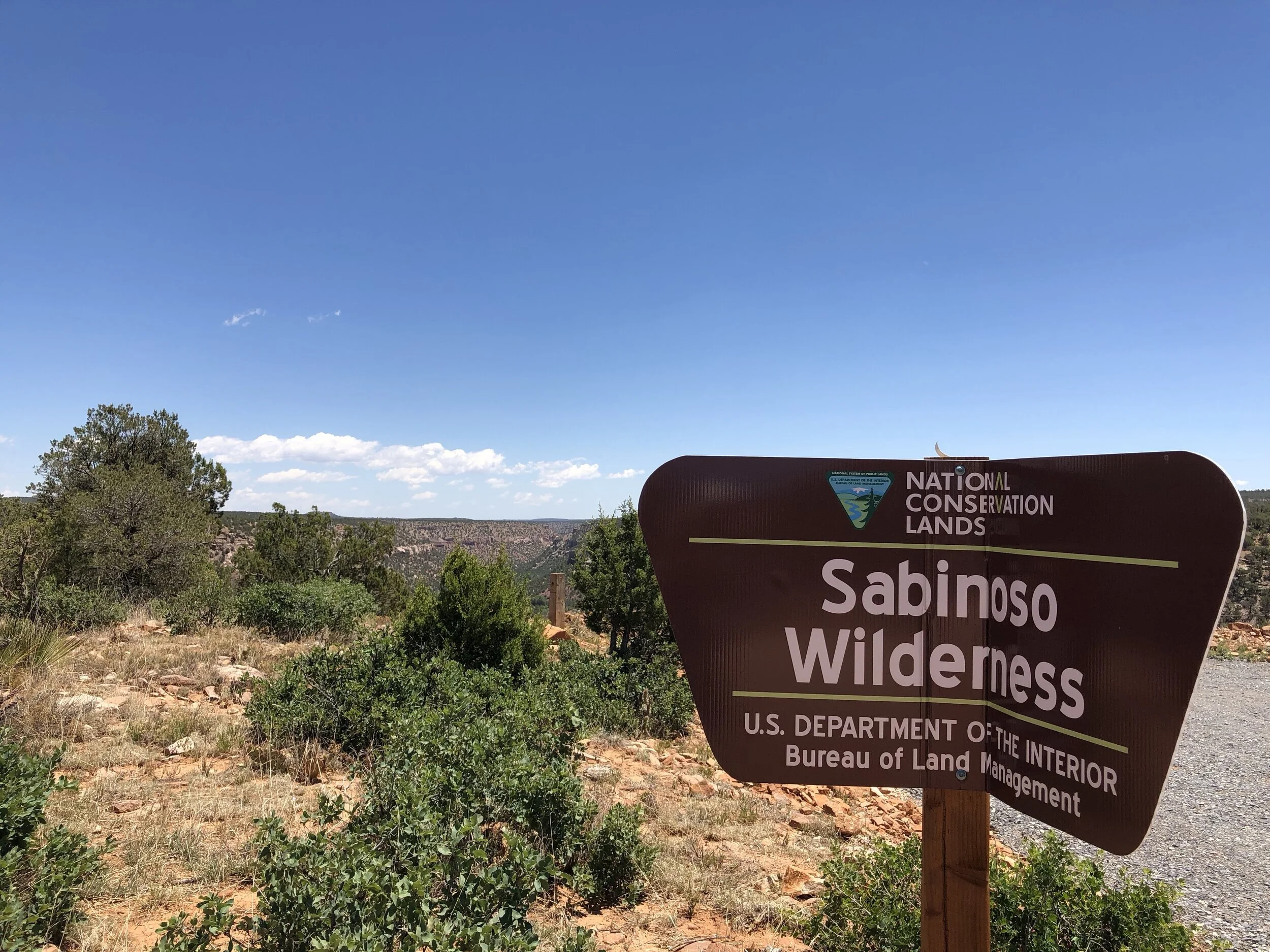 Sabinoso Wilderness trailhead