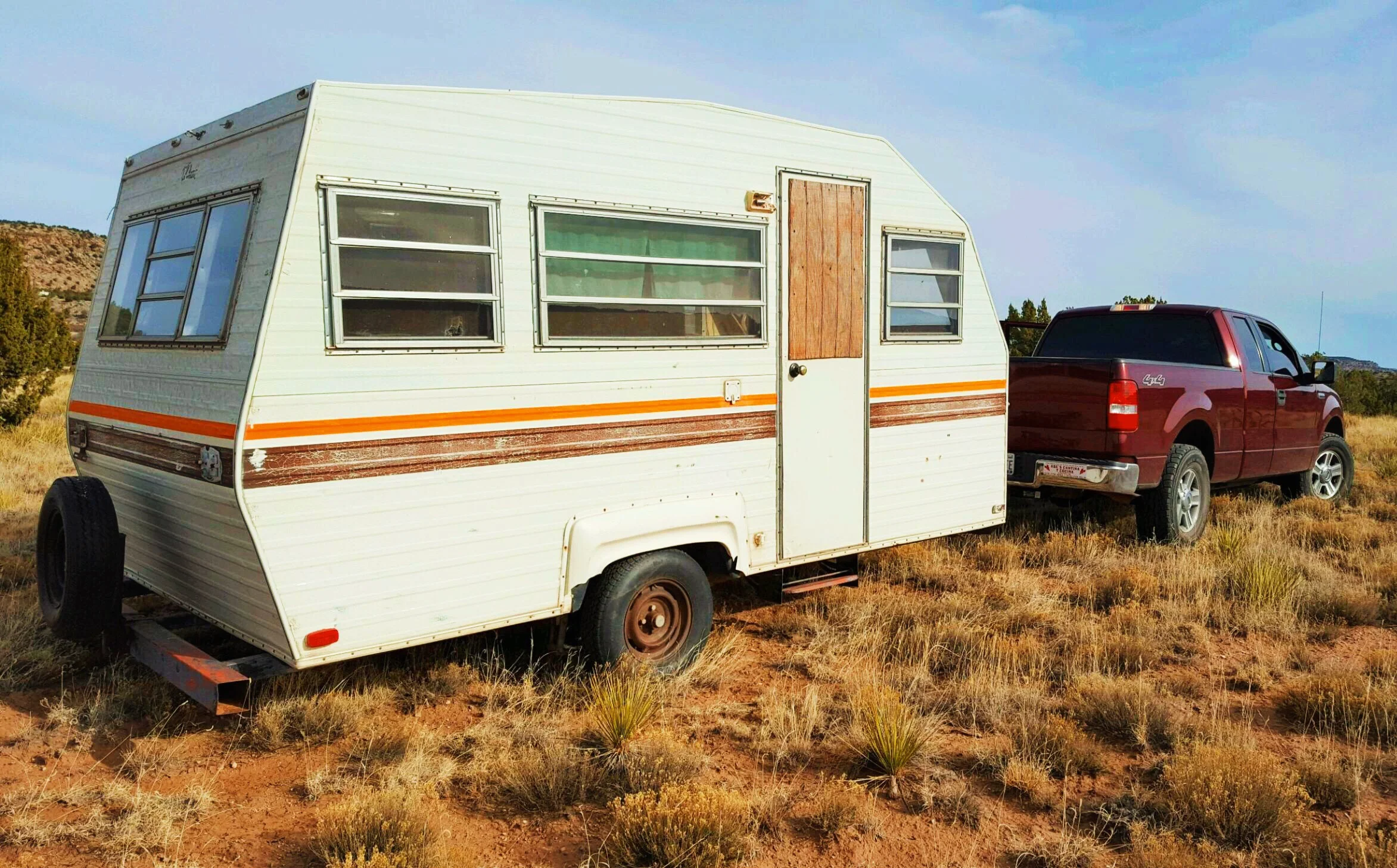 Travel trailer on the property